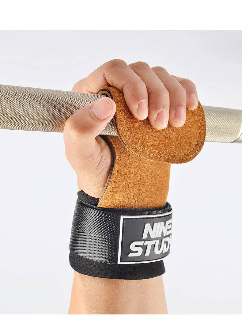 1Pair Gym Pull-Up Grip Strap Wrist Straps Anti-Slip Weight Power Belt Lifting Pads Deadlift Workout Palm Protection Gloves