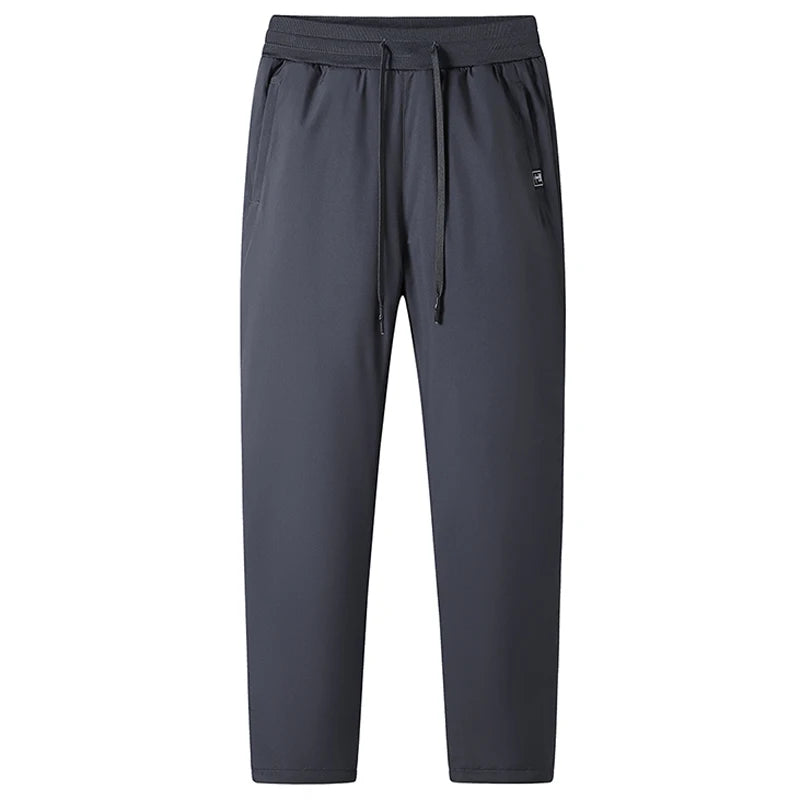 Plus Size 7XL 8XL Men's Winter Pant Fleece Velvet Plush Trouser Male Thermal Thick Warm Windproof Casual Joggers Waterproof Pant