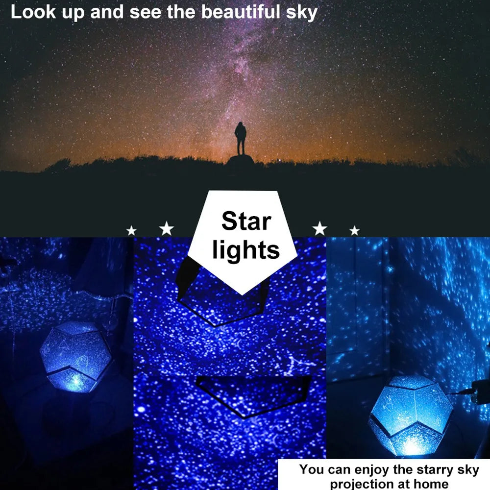 3D Projection Star Projector Light ABS And PET Material DC 5V Starry Night Lamp USB Powered Easy Assembly Planetarium Light