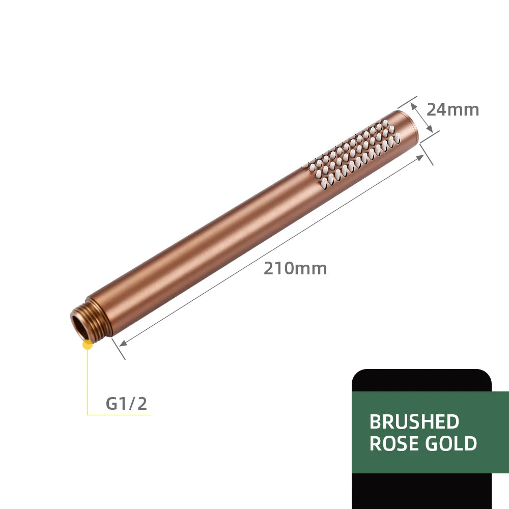 Black Handheld Bathroom Faucet High-pressure Water-Saving Shower Head Hardware Accessories Round Solid Brass Hand-Hold Shower