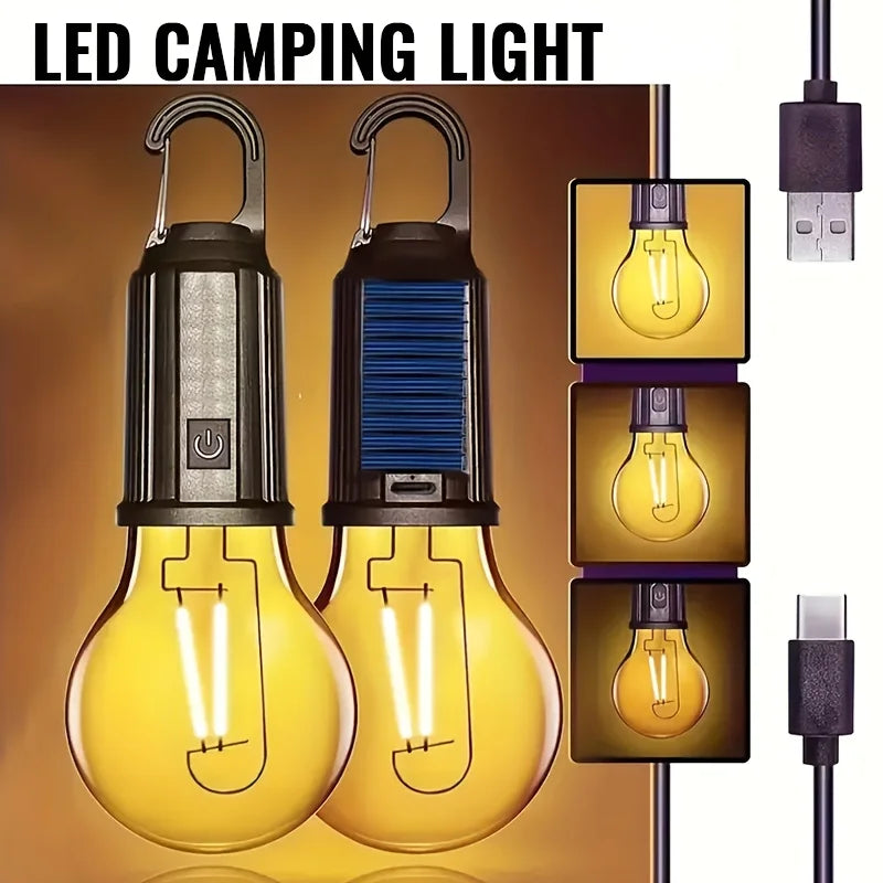 LED Lamp Bulbs Portable Camping Lights Outdoor USB Charging Night Lights Waterproof Flashlight Essentials Emergency Lighting