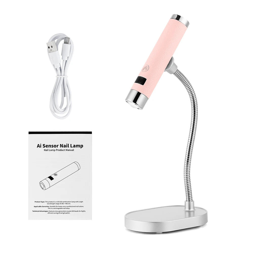 Portable Nail Dryer Light Nail Lamp Rechargeable Gel Nails Lamp With Flexible Hose LED Therapy Light Nail Art Tools