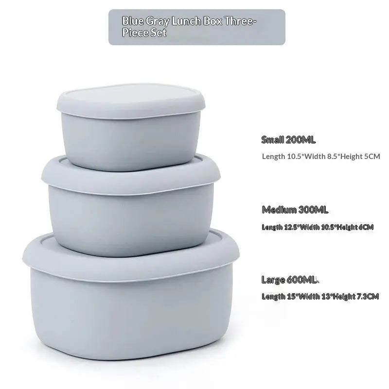 1/3Pcs New Food Grade Silicone Lunch Box With Lid Leak Proof 200 300 600ML Microwave Safe Food Container For Picnic
