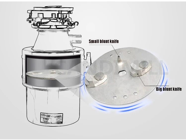 220V Household Food Waste Disposers Residue Crusher Sewer Rubbish Disposal Processor Kitchen Sink Appliance