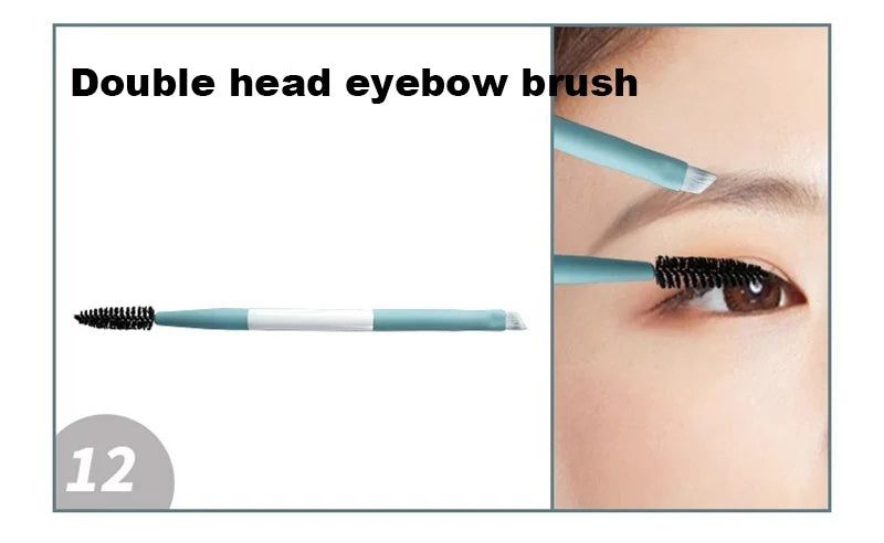 12pcs Makeup Brushes Set Portable Foundation Powder Blending Blush Concealer Synthetic Fiber Bristle Brush Blending Makeup Brush