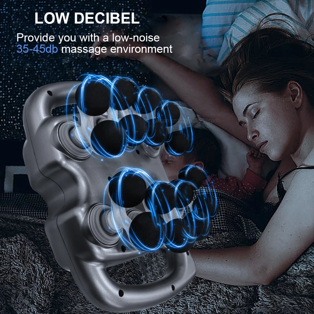 Fascia Gun Muscle Massager Gun High Frequency Waist Massage Machine Sixteen-head Body Shoulder Professional Fascia Massage Gun