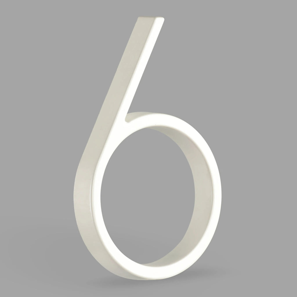 1pc 125mm Floating House Number Outdoor 5 inch White Aluminum Alloy Apartment Door Numbers Mailbox Address Sign #0-9 With Screws