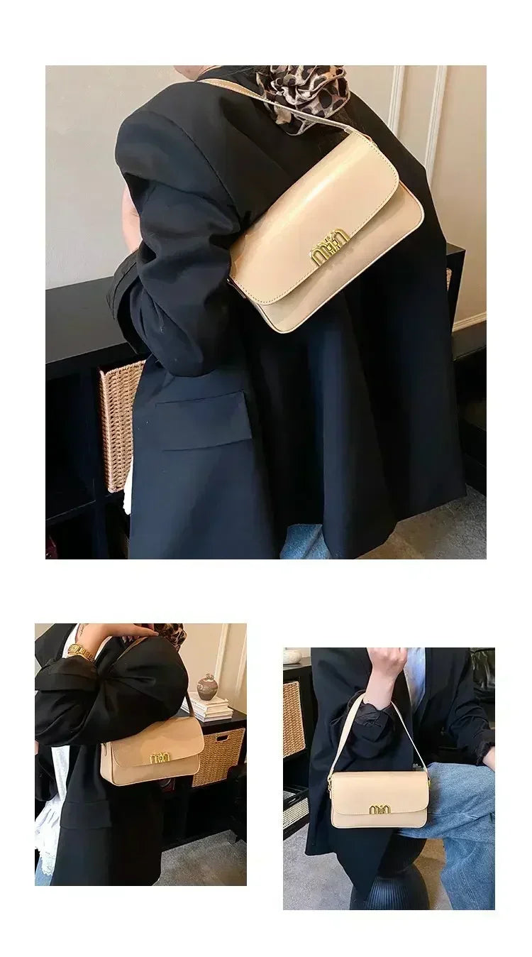 Classic Designer Leather Handbag For Women Crossbody Shoulder Bag Elegant Ladies Tote Purse Luxury Brand