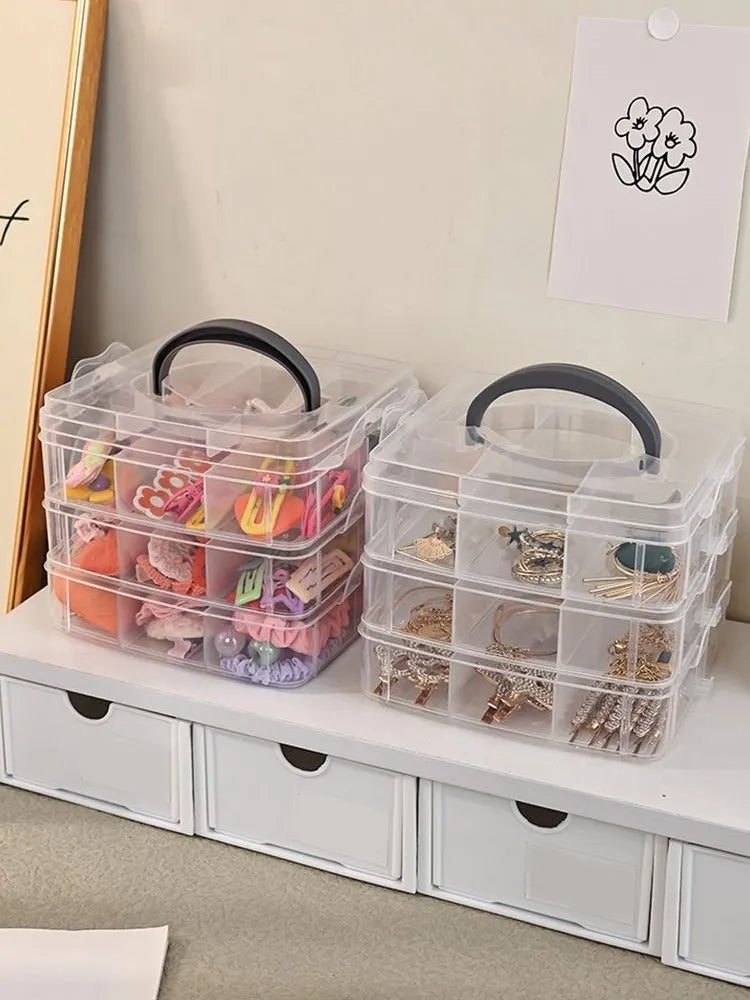 Stackable covered storage containers, jewelry, accessories, toys, sewing supplies, tape storage boxes, snap on tray containers