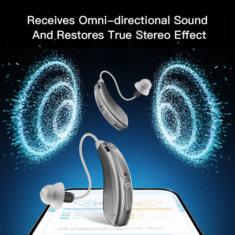 Banglijian OTC Hearing Aid, Bluetooth & App, Large Charging Case, Smart Noise Cancelling for Seniors & Hearing Impaired