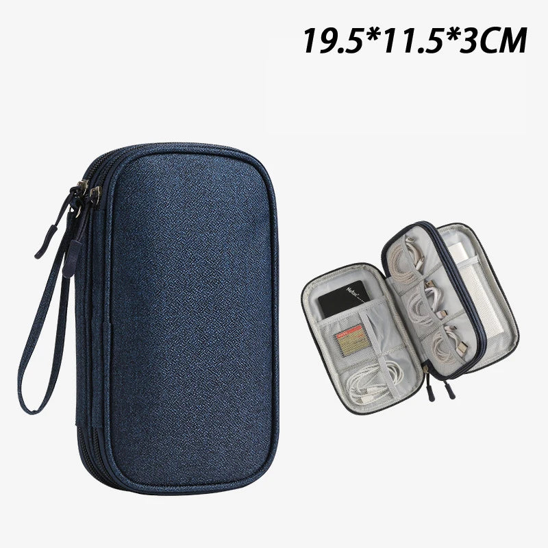 USB Charger Travel Organizer Bag – Mesh-Lined Portable Case for Cables, Adapters & Power Banks, Keeps Tech Gear Tidy