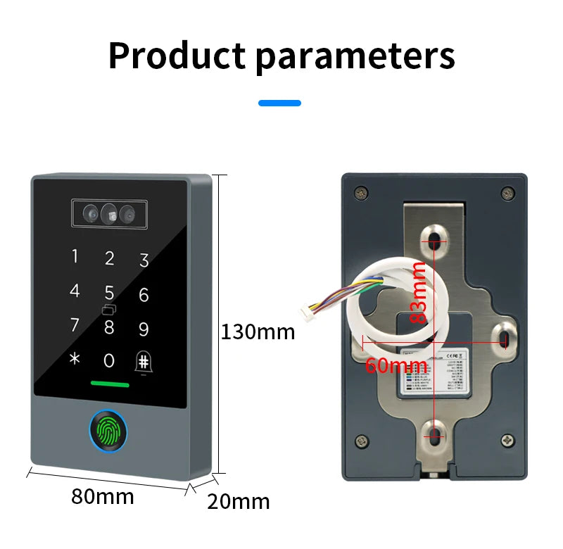 TTLOCK Home Security Visual Intercom Face Recognition Fingerprint WiFi Intelligent 13.5Hz Waterproof IP67 Access Control
