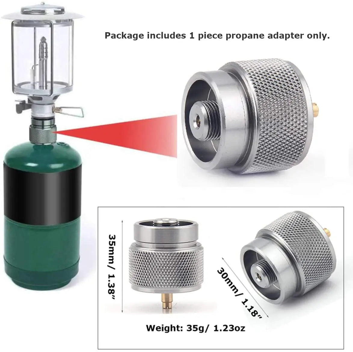 Outdoor Camping Stove Gas Tank Adapter Propane Tank Adapter Gas Burner Conversion Head Camping Gear