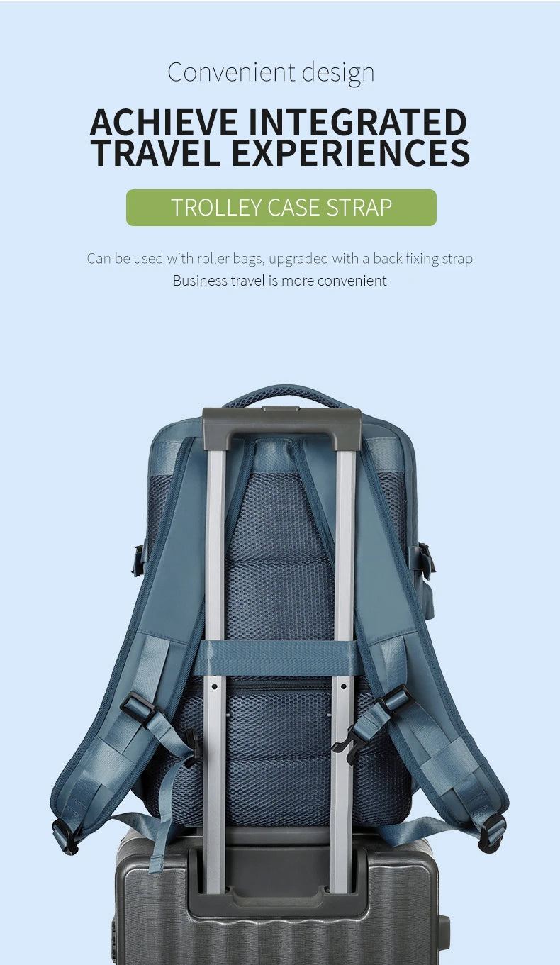 Large Travel Backpack for Women Men Cabin Bag Multifunctional Airplane Waterproof Backpack with USB Charging Anti-Theft Backpack