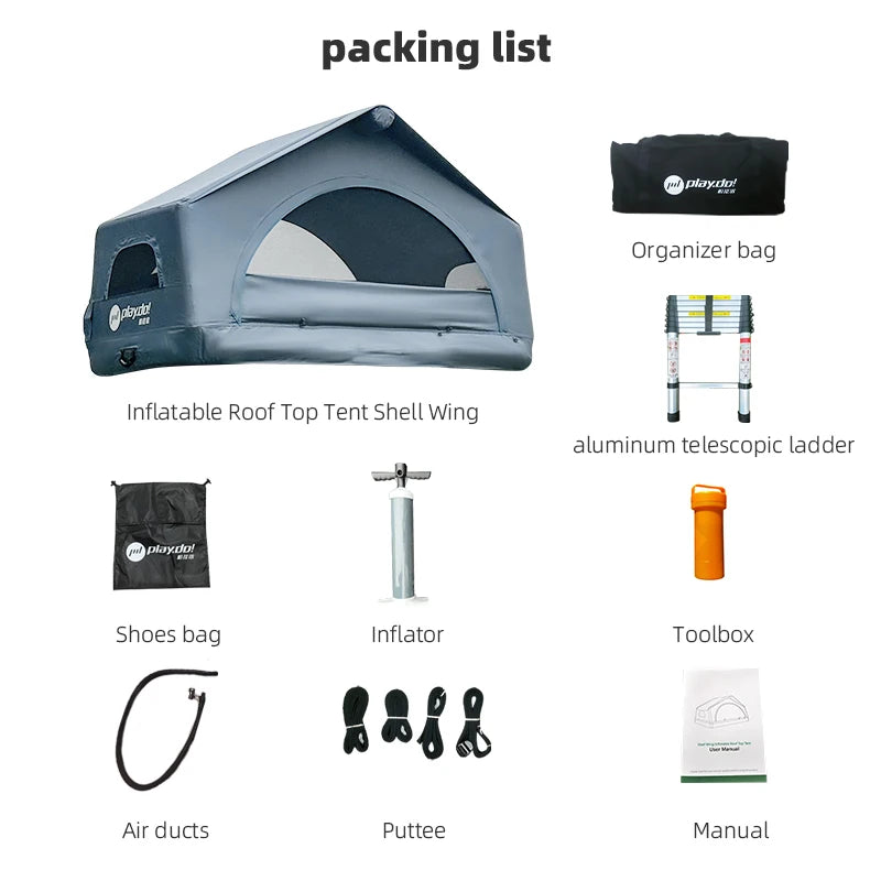 Tent Glamping Tent  Portable Glamping Outdoor Tents Rooftop 4x4 Camping Suv Car Portable Inflatable Roof Top