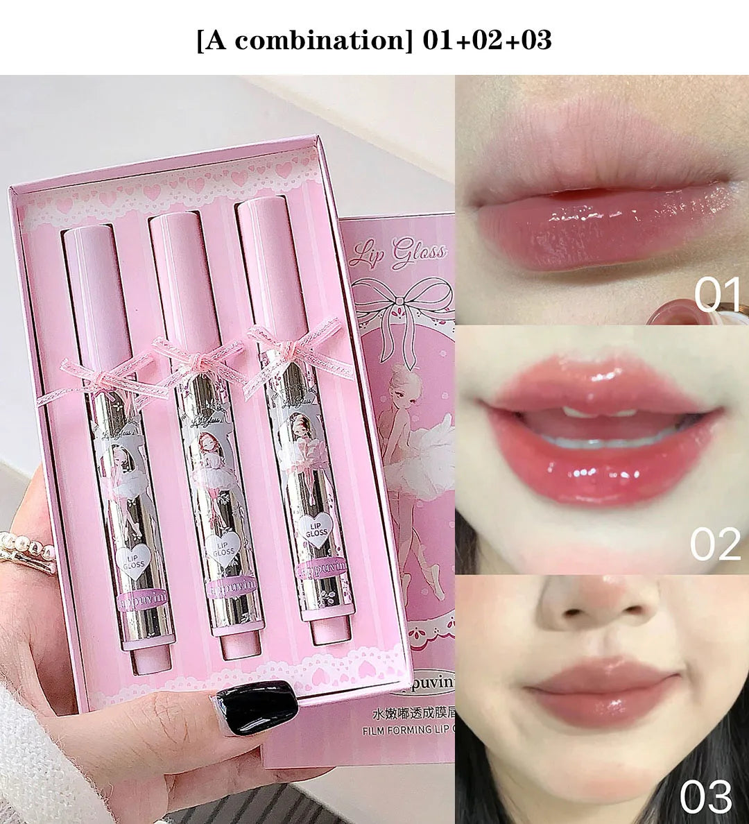 Halo-dyeing Tinted Lip Gloss Crystal Jelly Moisturizing Waterproof Mirror Water Glass Lip Gloss Transparent Color Cosmetics Gift