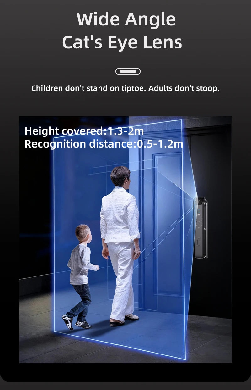 EGFirtor Password Door Lock Face Recognition Fingerprint Lock with Camera Biometric Smart Digit Lock