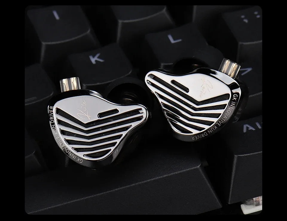 Gk Kunten 1DD Dynamic Drive Earphone Hifi IEMs In Ear Earbuds 2pin Detachable Cable Metal Gamer Headset