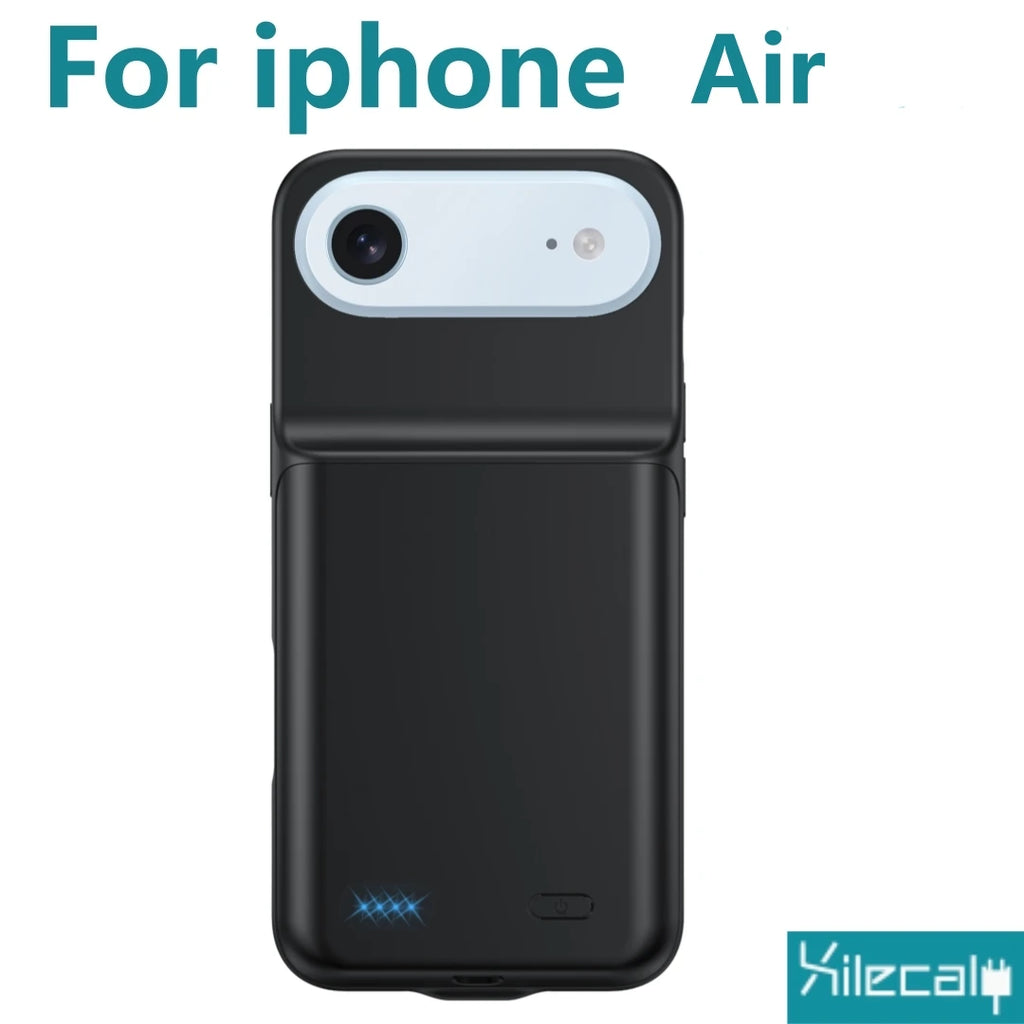 Xilecaly Smart Battery Charger Case For iphone 17 Pro Max Battery Pack Power Bank External Charging Cover For iphone Air 17Air