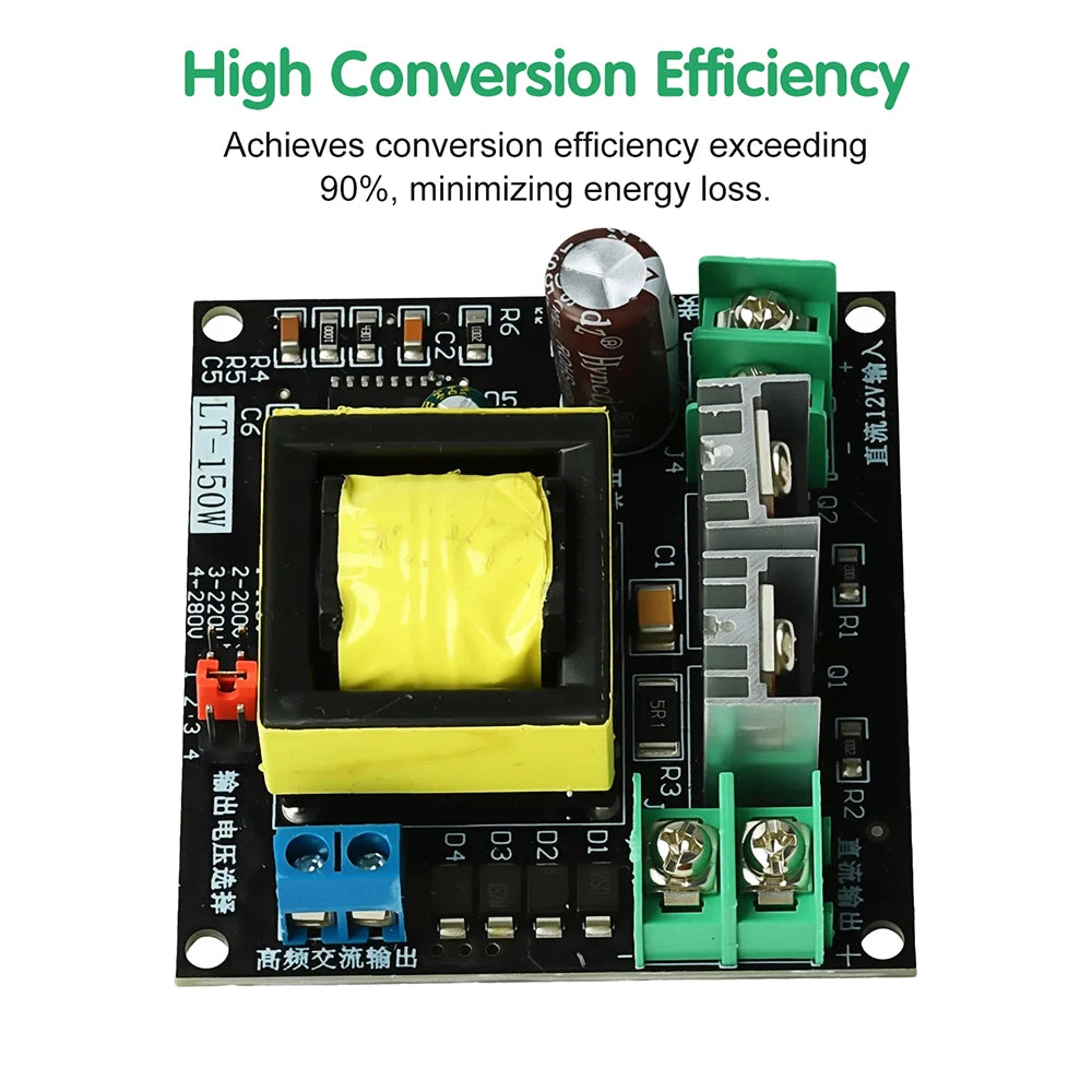 Inverter DC 12V to 110V 200V 220V 280V 150W DC-AC Module Inverse Converter Booster Module Voltage Power Regulator Power Supply