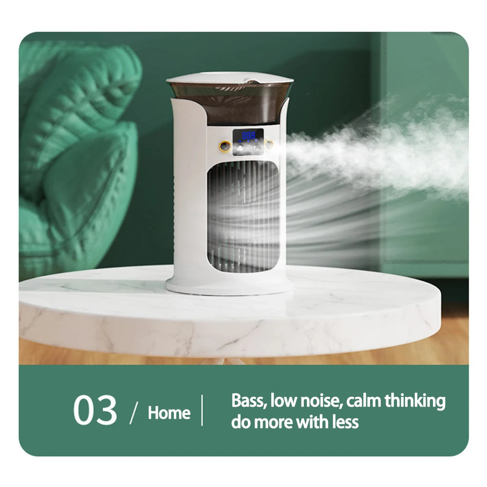 Desktop Mini Air Conditioner Portable USB Air Cooler Fan For Home Room Camping Humidifier Cooling Fans 7 Color Night Lamp 선풍기
