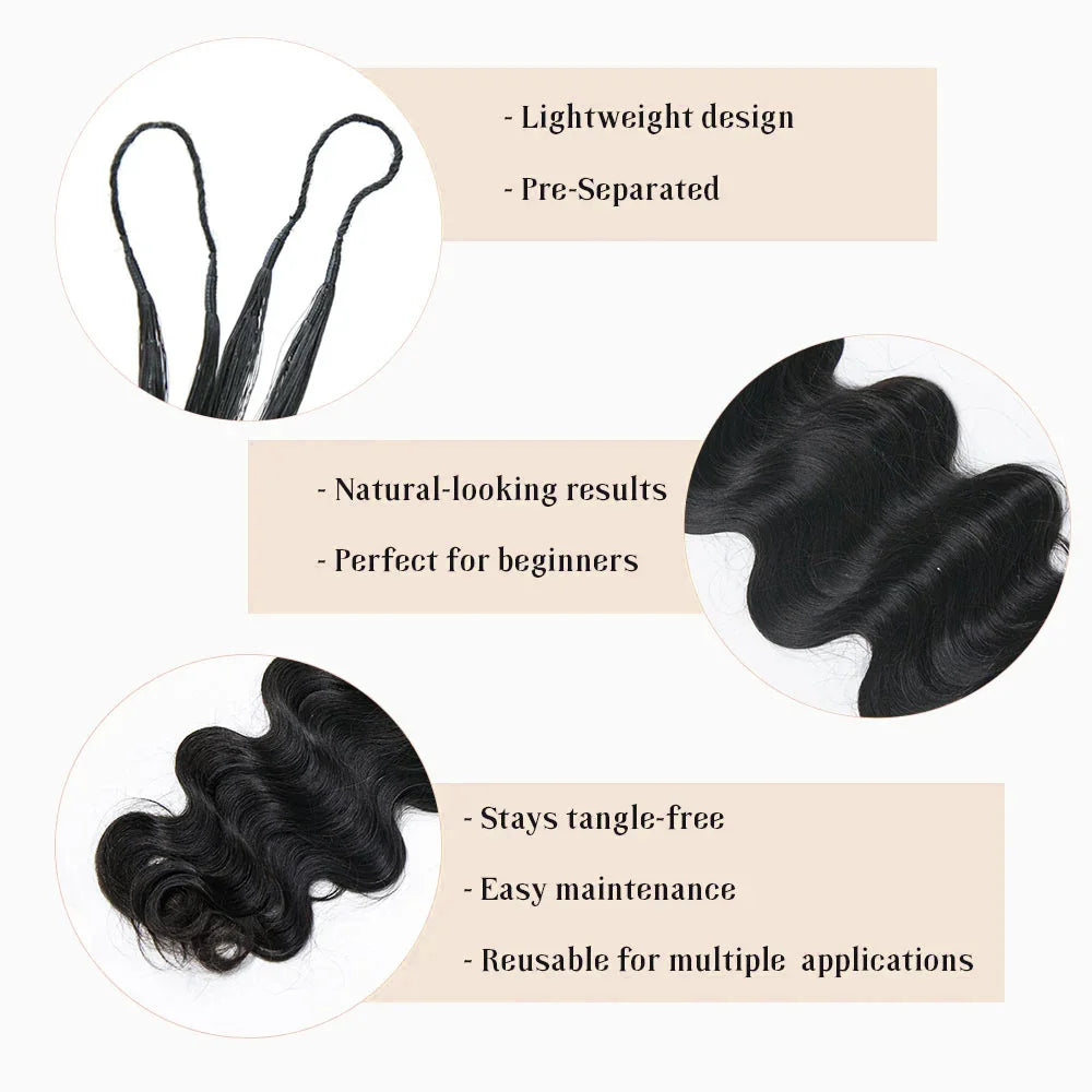 Miracle Knots Body Wave Crochet Hair Body Wave Crochet Human Hair Extensions Boho Braids Feather Crochet Extension Knotless