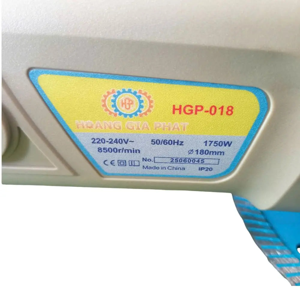Industrial 180mm Handheld Concrete Grinder 1700W 8500RPM 220V/50Hz Heavy Duty Electric Floor Grinding Polishing Machine Trigger