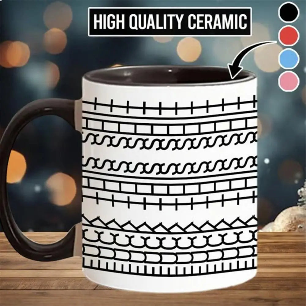 11.83 oz Coffee Mug with Handle Tea Cup Novelty Microwave-Safe Coffee Cup Ceramic Drinking Cup Desktop Ornament for Kitchen Home