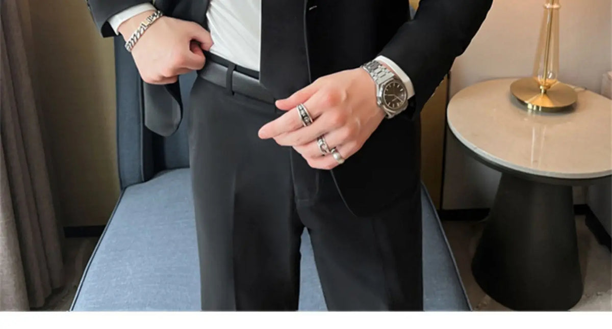 Black Casual Business Tailored Men's Jacket Youth Large Size Single Piece Wedding Groomsmen Suit Standard Fit Professional Style