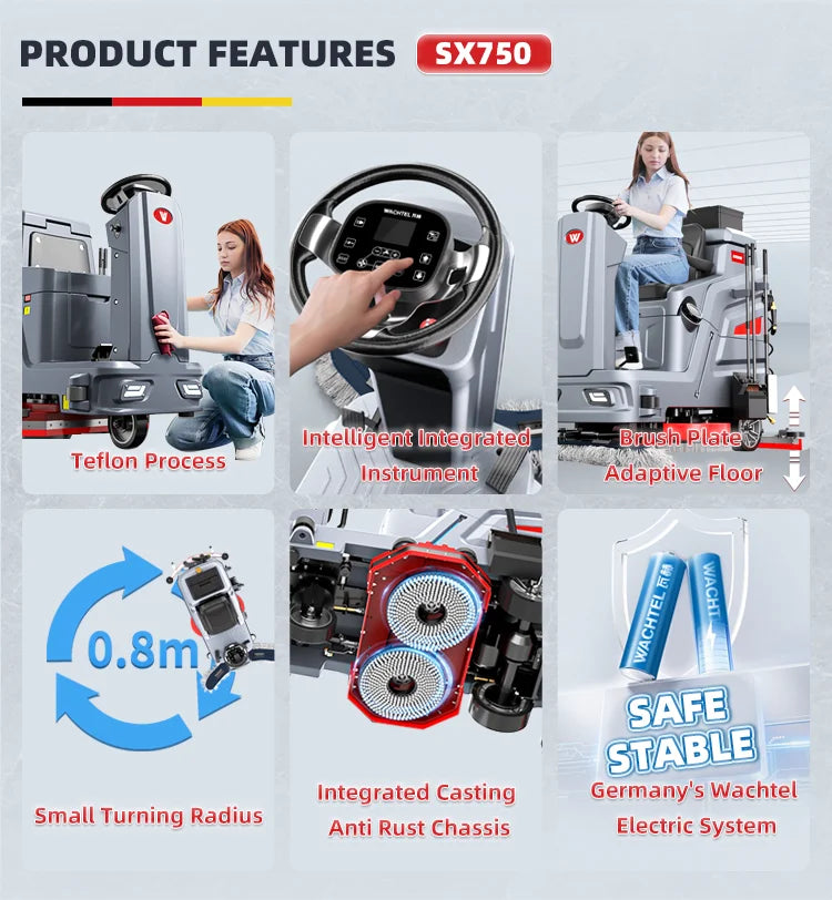 Ride on Floor Scrubber Commercial Scrubbing Machine Electric Cleaning Floor Scrubber Machine