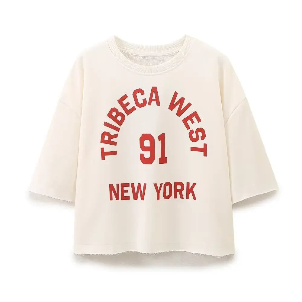 Plush Ensemble Femme 2 Piece COTTON Short Sets for Women Two Colors Text Print O-neck Sweatshirts + Mid Elastic Waistband Shorts