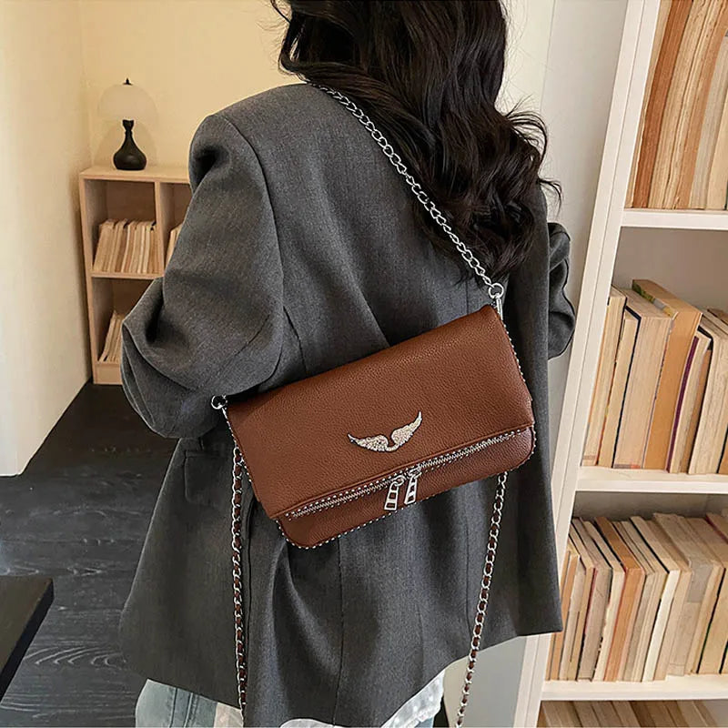 2026 Fashion Underarm Shoulder & Crossbody Bag, Wing Mini Square Bag for Women,Cute Small Purse, Versatile Chic Handbag