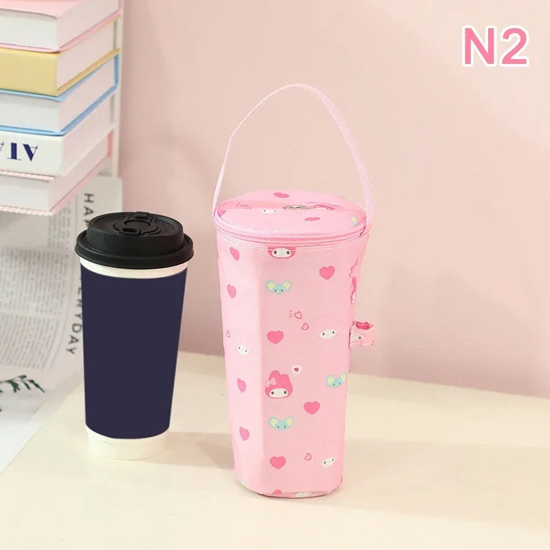 Sanrio Handheld Water Cup Bag Hello Kitty Cold Insulation Heat Preservation Portable Cartoon Water Bottle Pocket Kawaii Outdoors