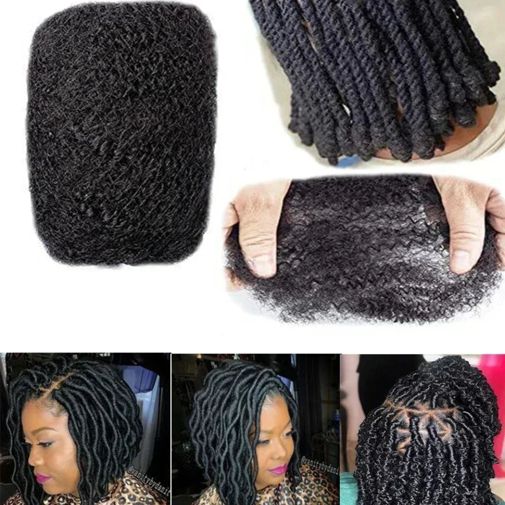 Lolely Dream Spring Twist Afro Kinky Bulk Hair 100% Human Hair For Dreadlocks Twist Braid Hair Extension Natrual Black Color