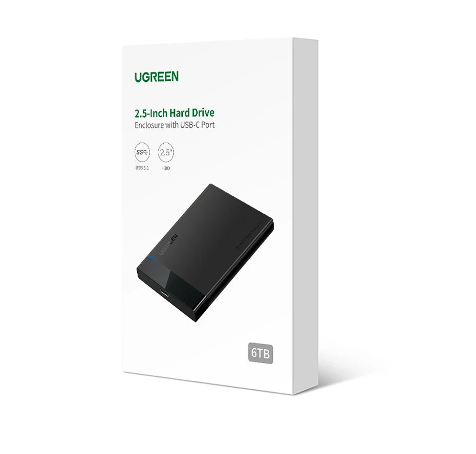 UGREEN HDD Case 2.5" Hard Drive Enclosure USB Type C SATA 5Gbps for SSD HDD 9.5 7mm External Hard Drive Disk Case Support UASP
