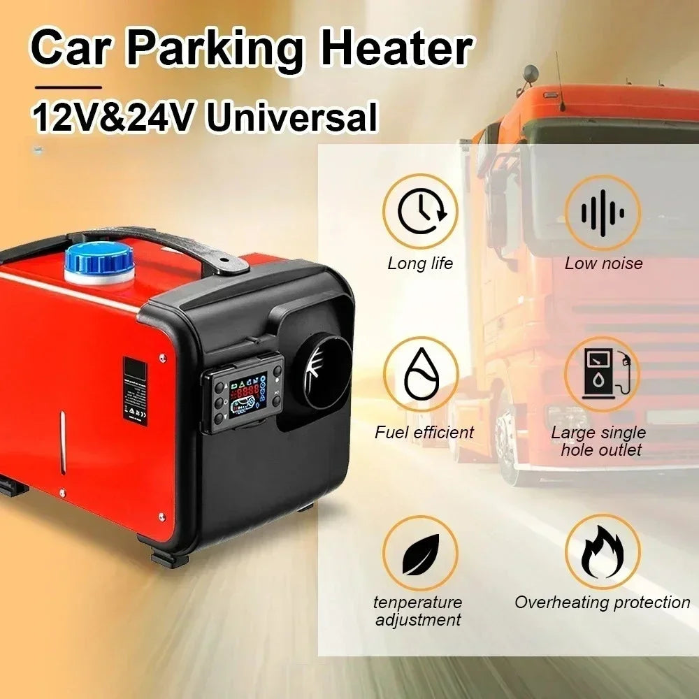 12V/24V/220V Air Parking Heater 5KW Car Diesel Heater LCD Remote Control Engine Preheater Warmer Heater for Car Truck Boat RV