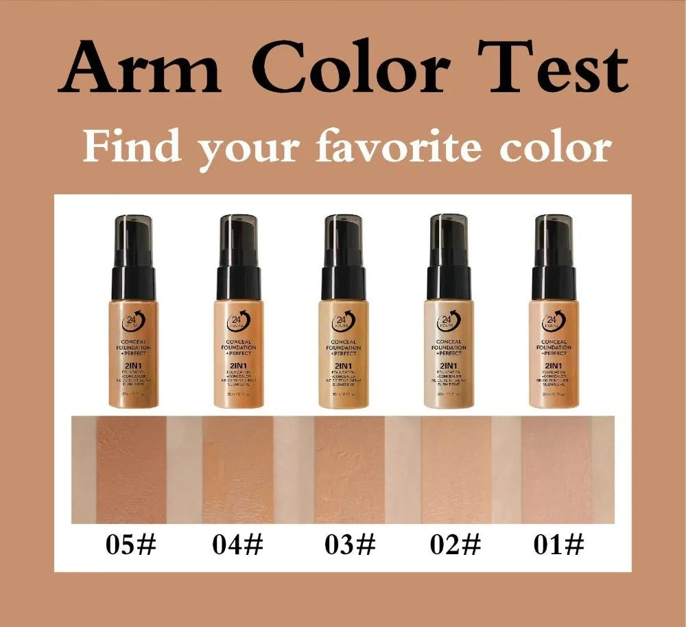 New Waterproof Liquid Foundation Matte Full Coverage Face Foundation Cream Natural Sweat Proof Foundation Concealer Cream