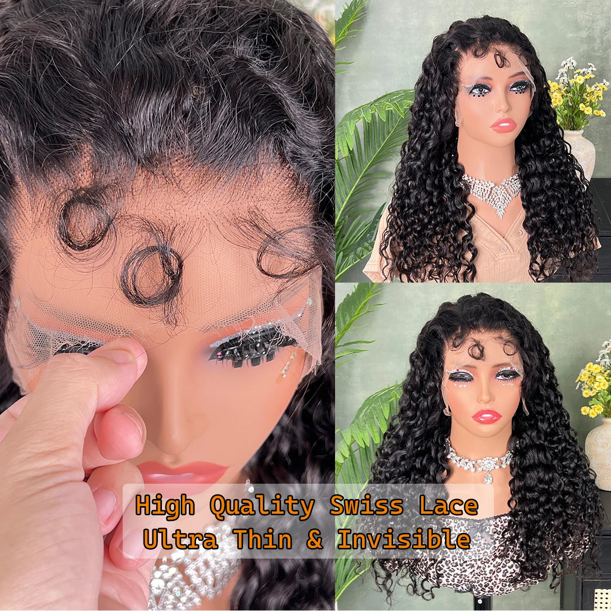 Namu Water Wave 13x6 HD Transparent Lace Frontal Wig 26 28 30 Inch Vietnamese 100% Human Hair Pre Plucked 13x4 Lace Front Wigs