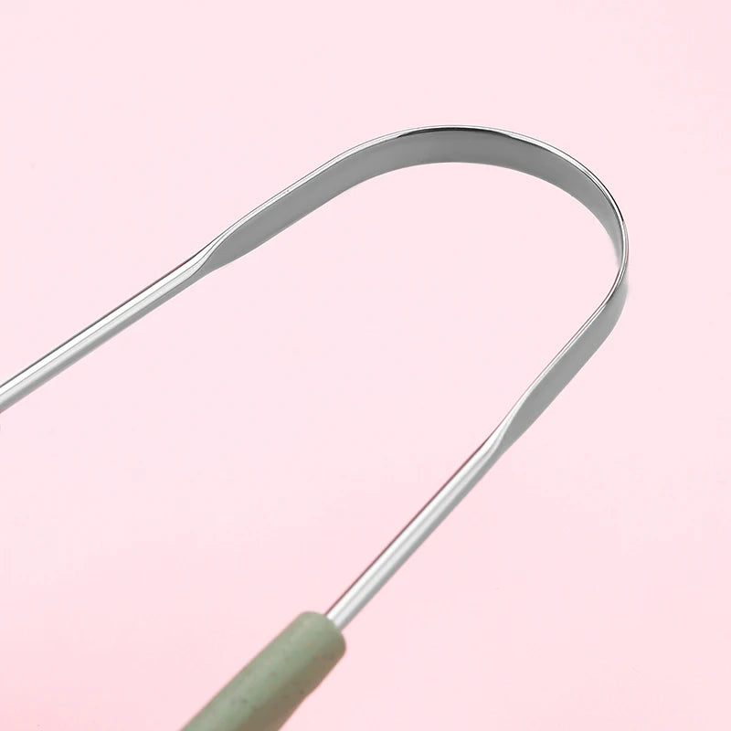 Z. 1PCS Stainless Steel Tongue Scraper Fresh Breath Cleaning Coated Tongue Toothbrush Oral Hygiene U-shaped Metal Tongue Scraper