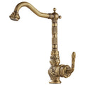 Tuqiu Basin Faucet Antique Sink Faucet Carved Bathroom Faucet Rotate Hot & Cold Brass Kitchen Faucet FWater Mixer Tap Crane