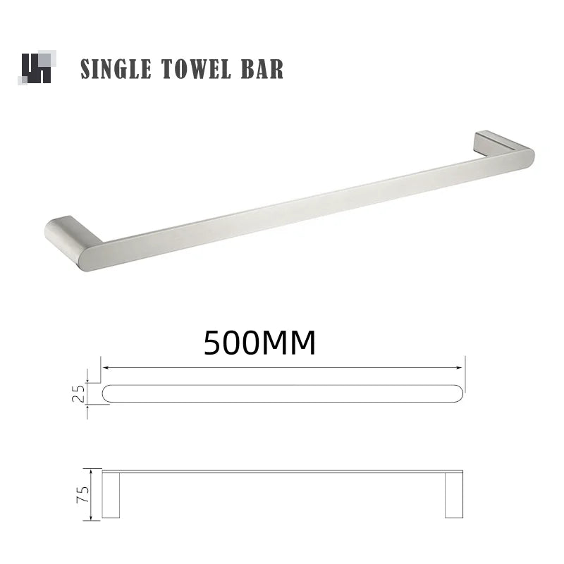 Bathroom Hardware Set Stainless Steel Bathroom Accessories Set Wall Mounted Towel Bar Towel Ring Toilet Paper Roll Holder Set