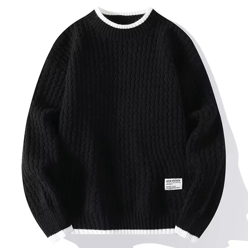 New Winter Fleece Turtleneck Sweater Men Warm Knit Pullovers Mens Casual Knitted Sweaters Solid Color Turtleneck Knitwear Man