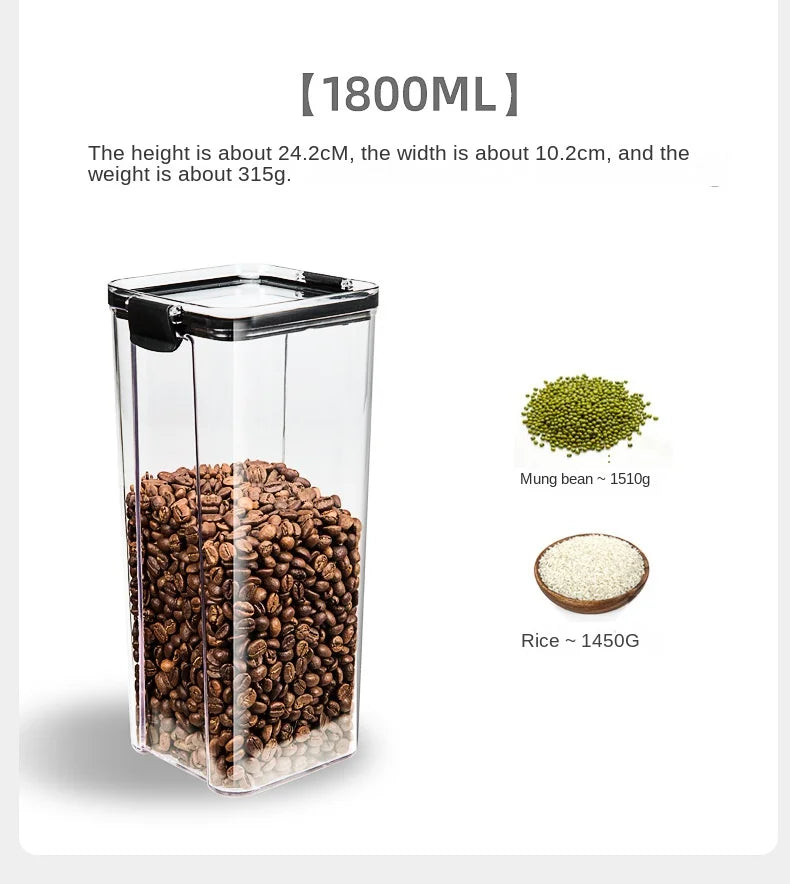 Sealed Jars Kitchen Grain Storage Organizer Large Tank Plastic Moisture-proof Storage Box Household Seasoning Jars Set 2030