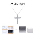 MODIAN D Color Moissanite Necklace 925 Sterling Silver Exquisite Cross Link Chain Pendant Necklace For Women Fine Jewelry Gift