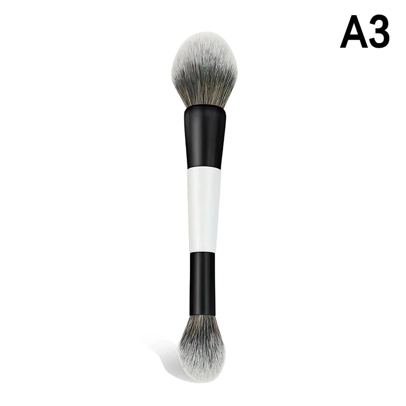 ✔Dual-Ended Foundation Face Brush Double-ended Powder Blush Contour And Eyeshadow Concealer Makeup Brushes