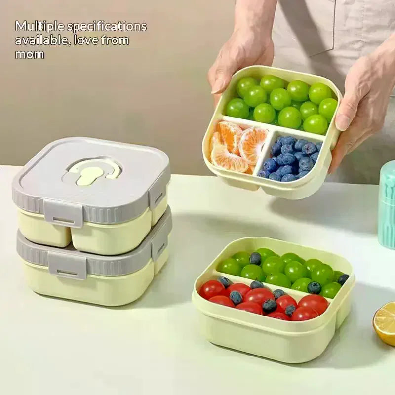 Portable Plastic Lunch Box With Compartment Microwave Safe Fruit Salad Lunch Container Kid Student Leak-proof Bento Box