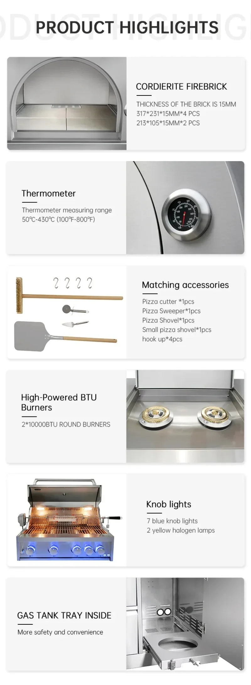 Modular Outdoor Kitchen Pod with SUS 304 Cabinets, Pre-assembled All-in-one BBQ Station for Luxury Villa Garden Customized