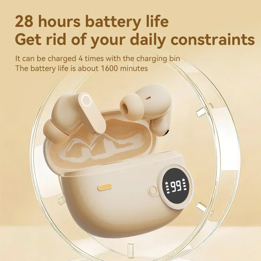 Bluetooth 5.4 Headphones True Wireless In-ear Long Noise Reduction TWS Sports High Sound Quality Digital Display Screen Earplugs