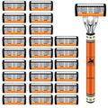 6-Layers Safety Razor Set High Quality Men Razor Sharp Stainless Steel Shaving Changeable Shaver Head Blade ﻿