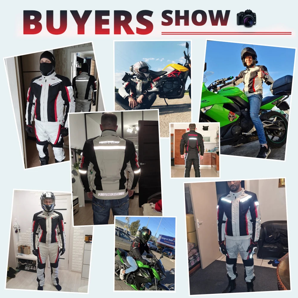 Motocross Jacket Motorcycle Jacket Pants Suit Waterproof Reflective Racing Jacket Men Biker Motorcycle Clothing Four Seasons